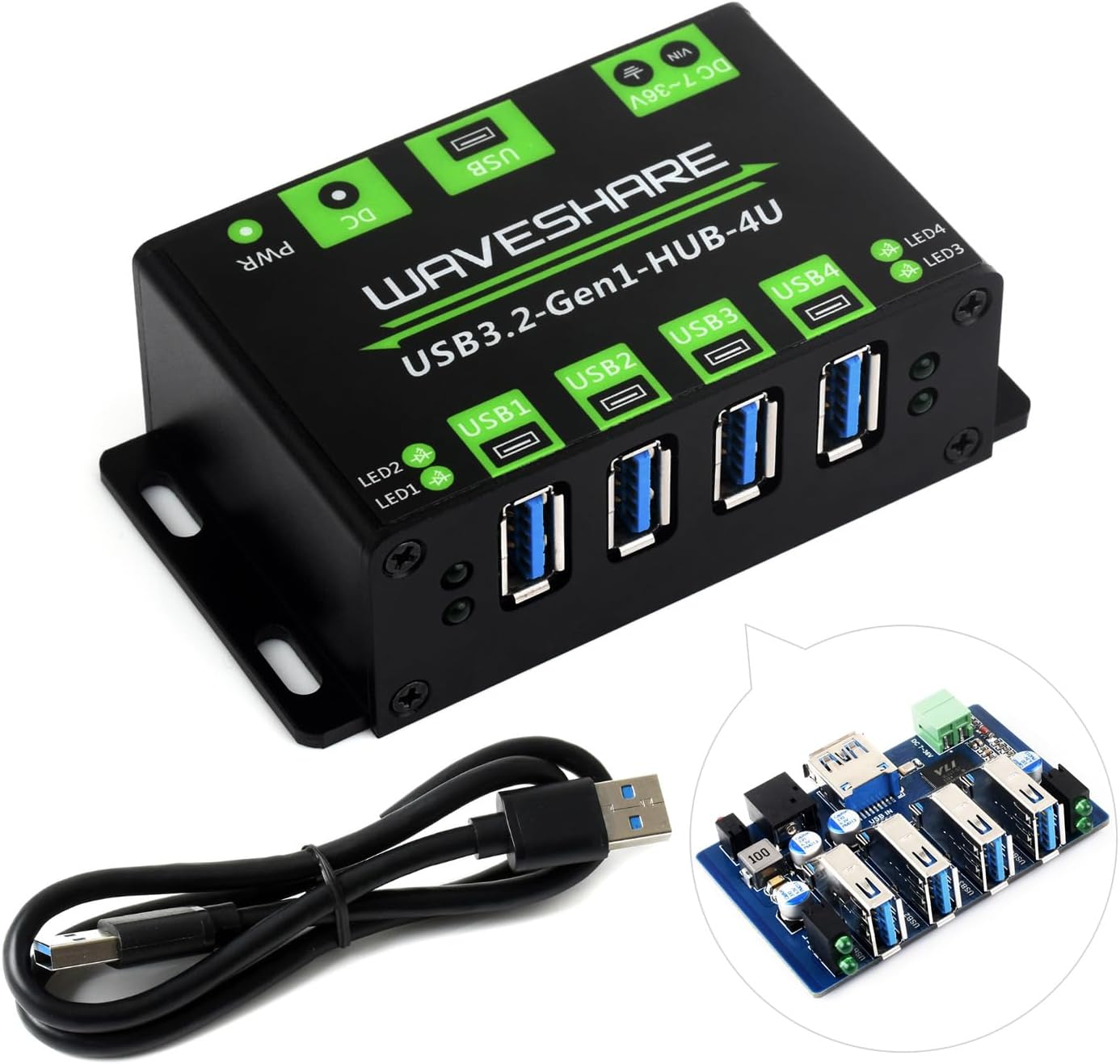 Powered USB Hub - 24v - 4 ports